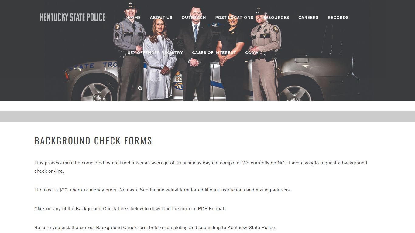 Background Check Forms – kentuckystatepolice.org